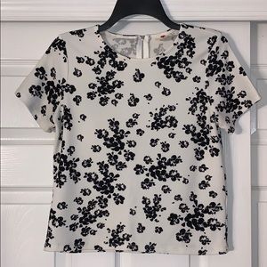White and black flowered top!
